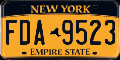 NY license plate FDA9523