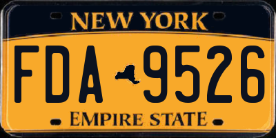 NY license plate FDA9526