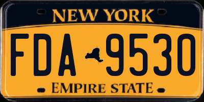 NY license plate FDA9530