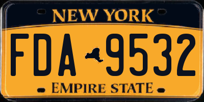 NY license plate FDA9532