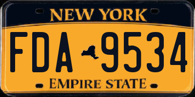 NY license plate FDA9534