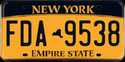 NY license plate FDA9538