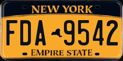NY license plate FDA9542