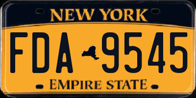 NY license plate FDA9545
