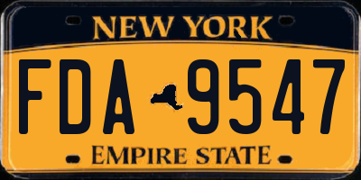 NY license plate FDA9547