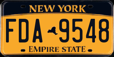 NY license plate FDA9548