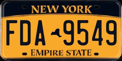 NY license plate FDA9549