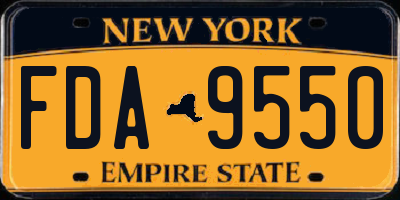 NY license plate FDA9550