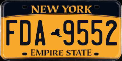 NY license plate FDA9552