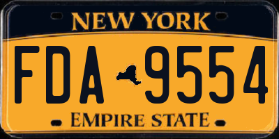 NY license plate FDA9554