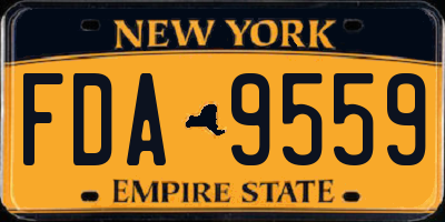 NY license plate FDA9559