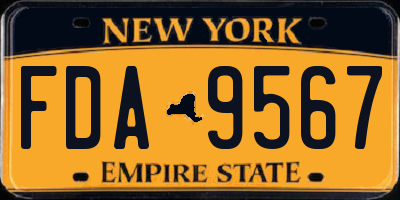 NY license plate FDA9567