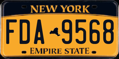 NY license plate FDA9568