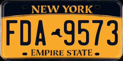 NY license plate FDA9573
