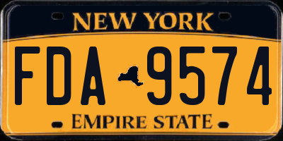 NY license plate FDA9574