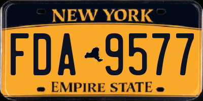NY license plate FDA9577