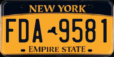 NY license plate FDA9581