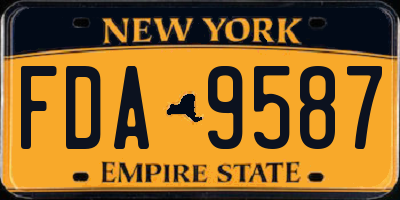 NY license plate FDA9587