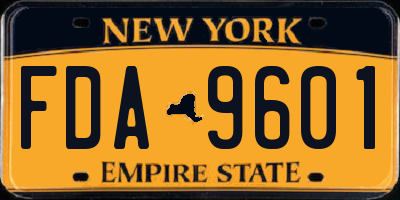 NY license plate FDA9601
