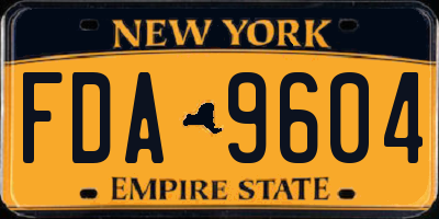 NY license plate FDA9604