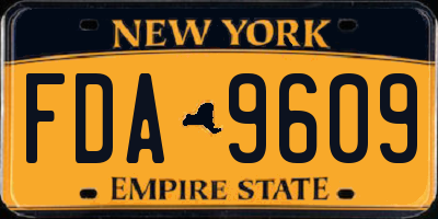 NY license plate FDA9609