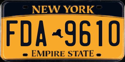 NY license plate FDA9610