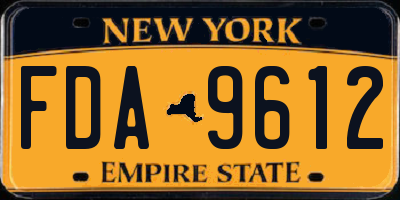NY license plate FDA9612