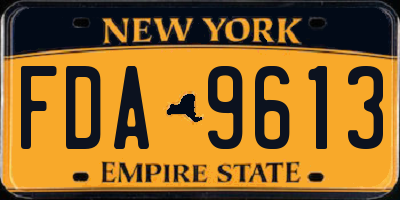 NY license plate FDA9613