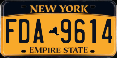 NY license plate FDA9614