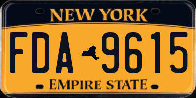 NY license plate FDA9615