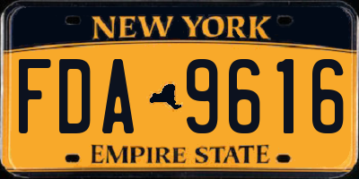 NY license plate FDA9616