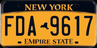 NY license plate FDA9617
