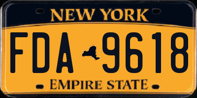 NY license plate FDA9618