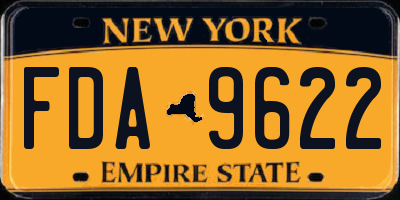 NY license plate FDA9622