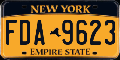 NY license plate FDA9623