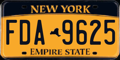 NY license plate FDA9625
