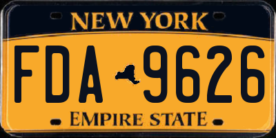 NY license plate FDA9626