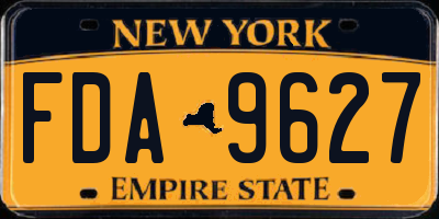 NY license plate FDA9627