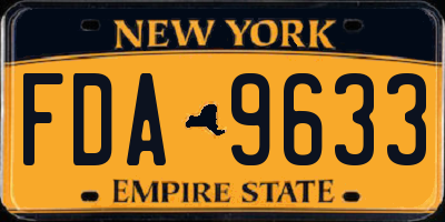 NY license plate FDA9633