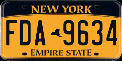 NY license plate FDA9634