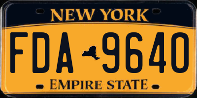 NY license plate FDA9640