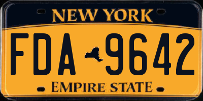 NY license plate FDA9642