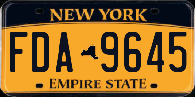 NY license plate FDA9645