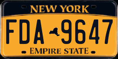 NY license plate FDA9647