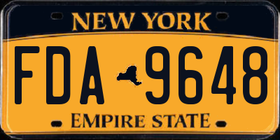 NY license plate FDA9648