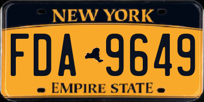 NY license plate FDA9649