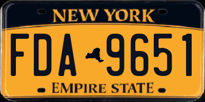 NY license plate FDA9651