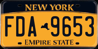 NY license plate FDA9653