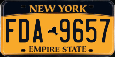 NY license plate FDA9657