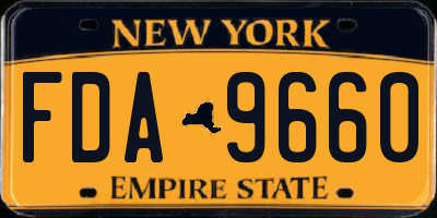 NY license plate FDA9660